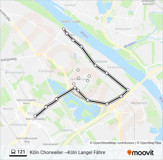 121 Bus Line Map