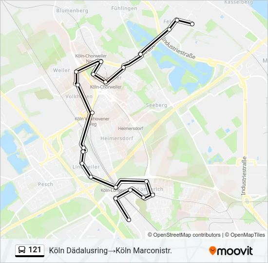 121 Bus Line Map
