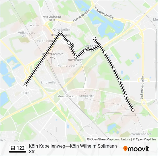 Buslinie 122 Karte