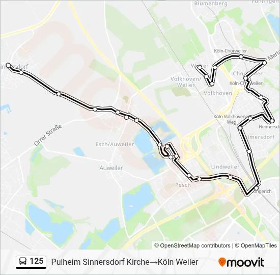 125 Bus Line Map