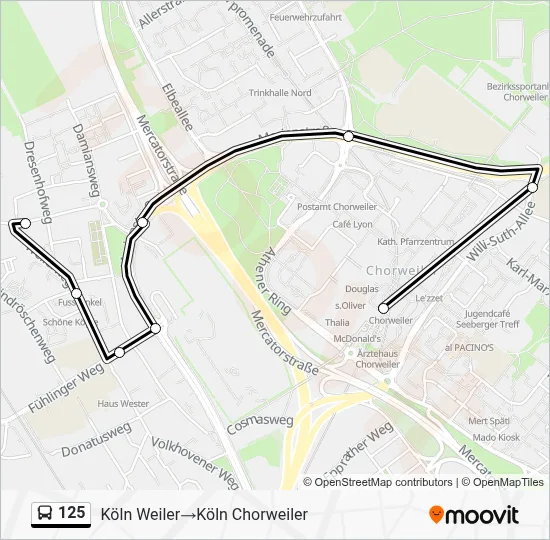 125 Bus Line Map