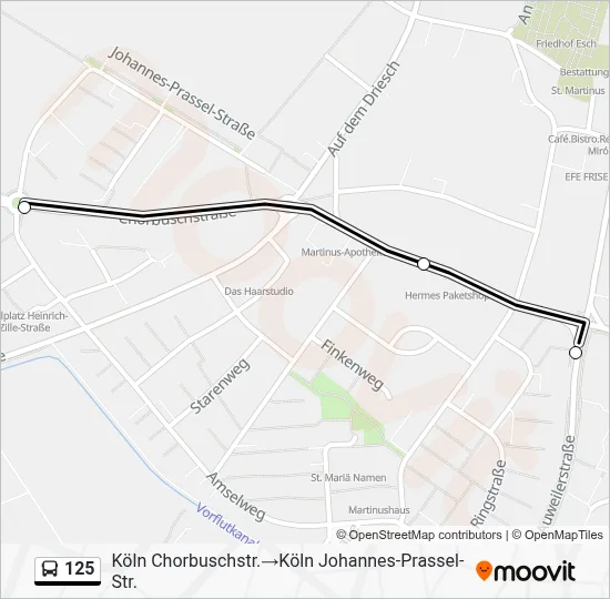 125 Bus Line Map