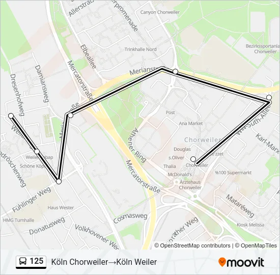 125 Bus Line Map