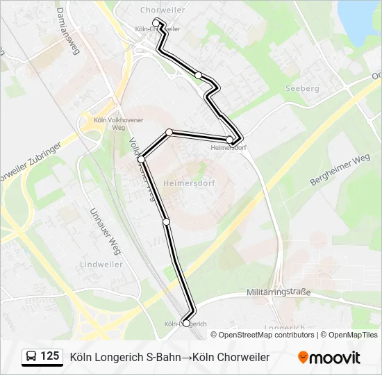 Автобус 125: карта маршрута