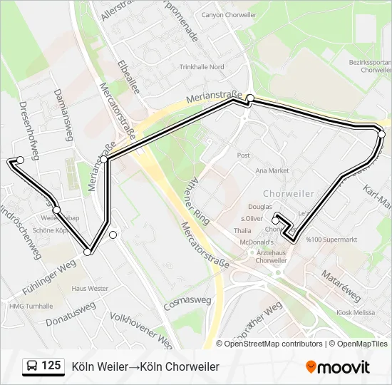 Автобус 125: карта маршрута