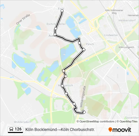 126 Bus Line Map