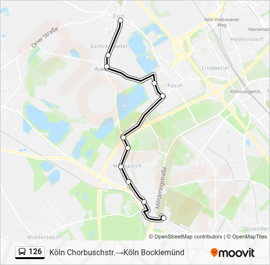 126 Bus Line Map