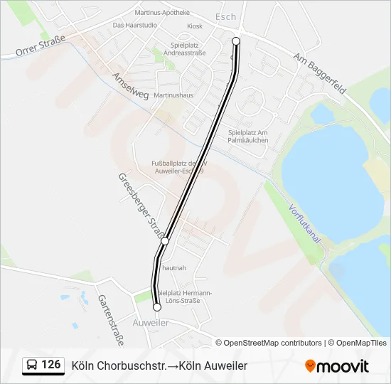 Buslinie 126 Karte