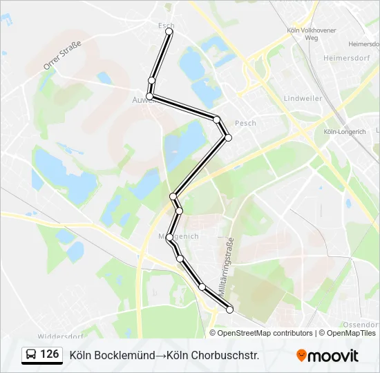 126 Bus Line Map