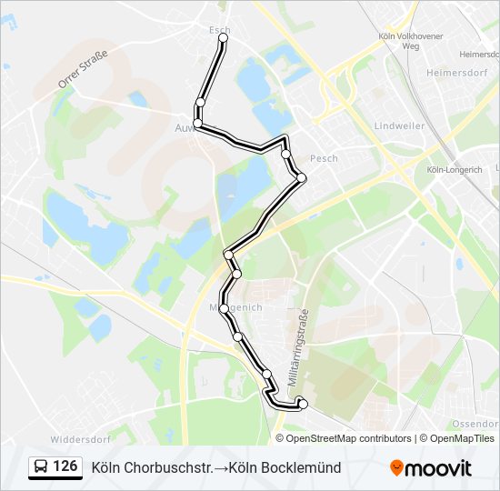 126 bus Line Map