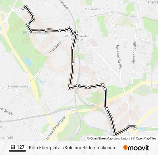 127 Bus Line Map