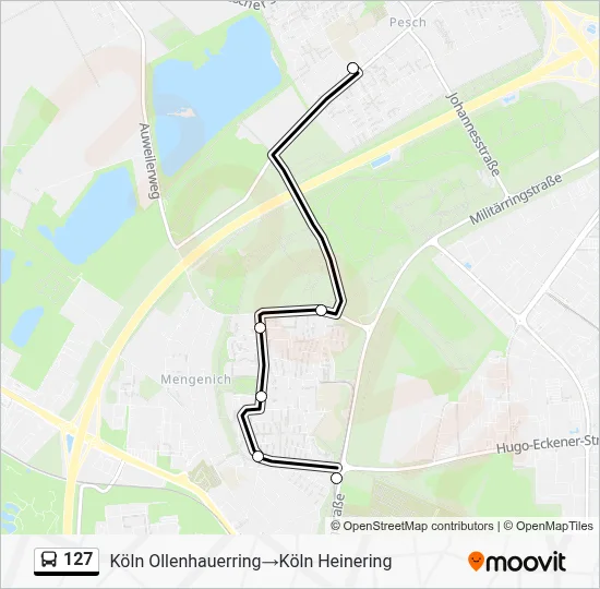 127 Bus Line Map