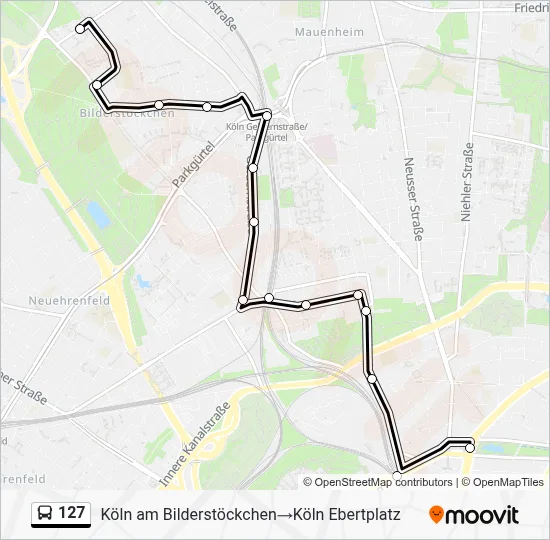 127 Bus Line Map