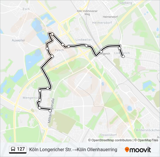 127 bus Line Map