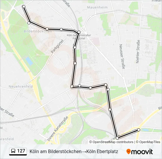 127 Bus Line Map