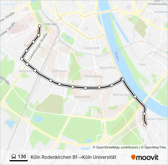 130 Bus Line Map