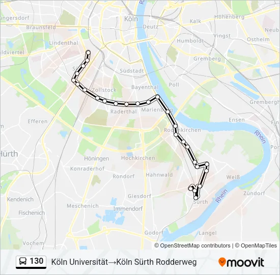 130 Bus Line Map