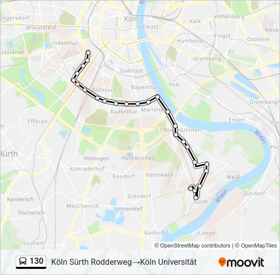 130 Bus Line Map
