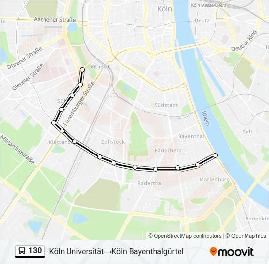 130 Bus Line Map