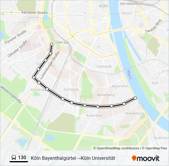 130 Bus Line Map