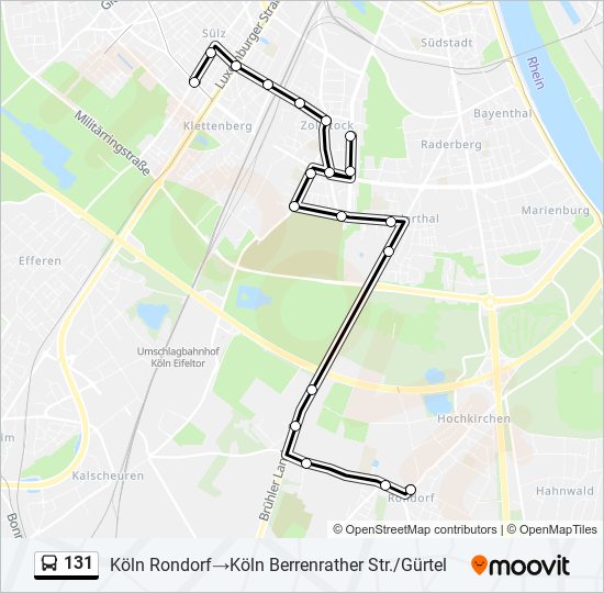 131 bus Line Map