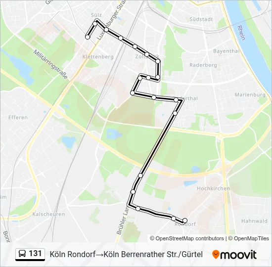 131 Bus Line Map