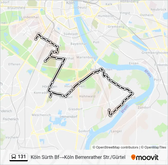 131 Bus Line Map