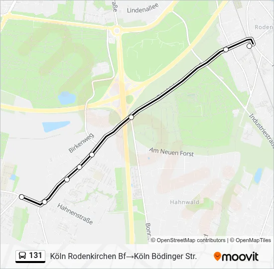 Buslinie 131 Karte