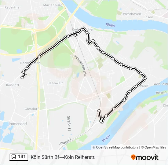 131 Bus Line Map