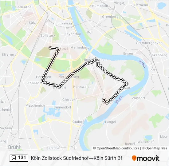 131 Bus Line Map