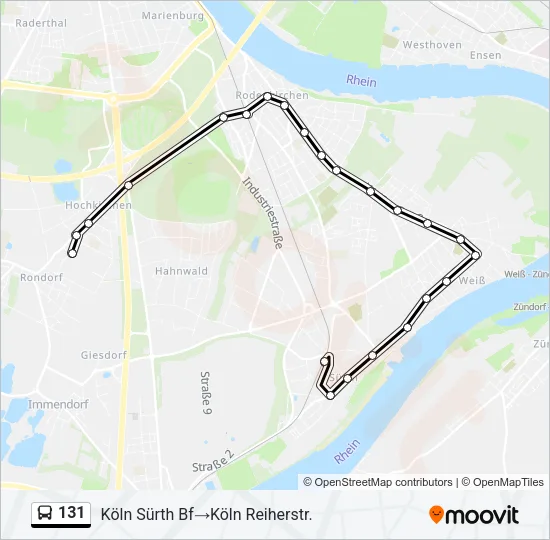 131 Bus Line Map