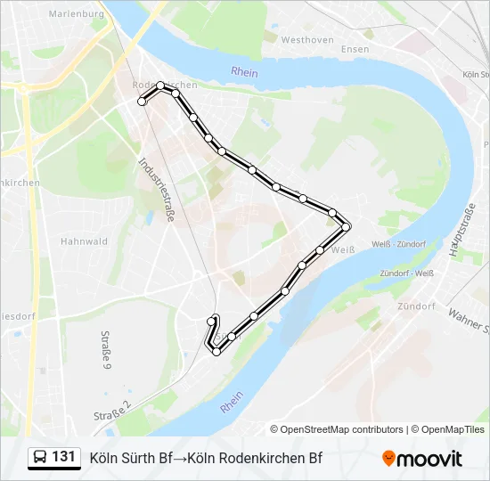 131 Bus Line Map