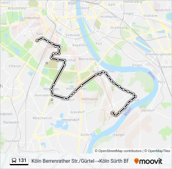 131 Bus Line Map