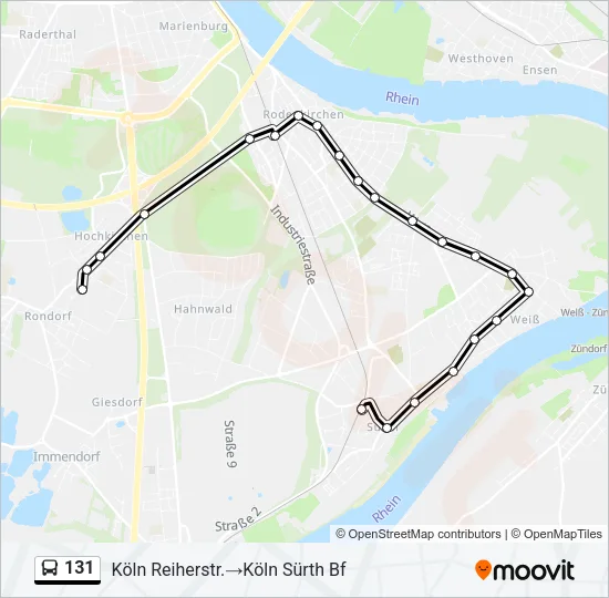 131 Bus Line Map
