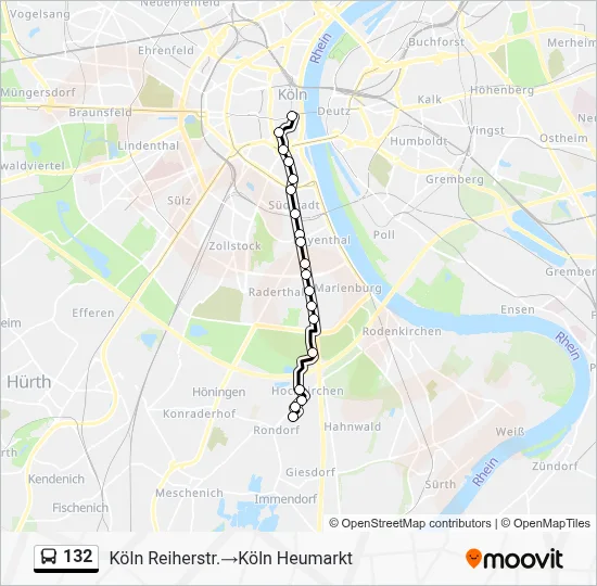 132 Bus Line Map