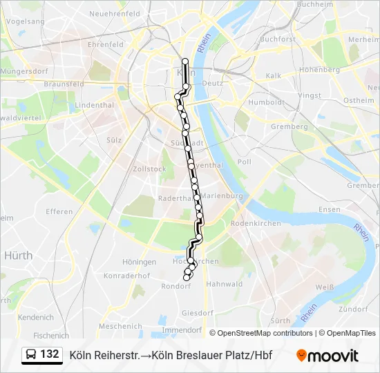 132 Bus Line Map