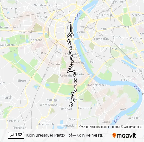 132 Bus Line Map