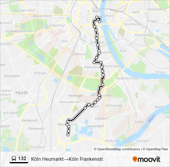 132 Bus Line Map