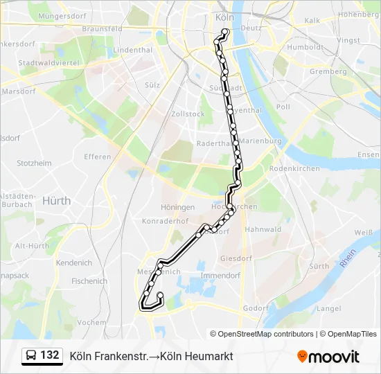 Buslinie 132 Karte