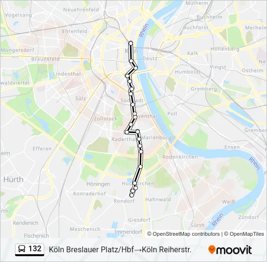 132 Bus Line Map
