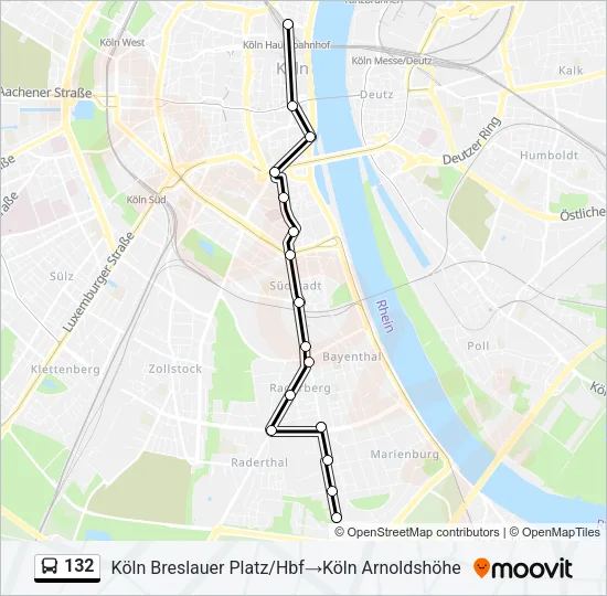 132 Bus Line Map