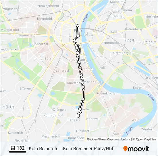 132 Bus Line Map