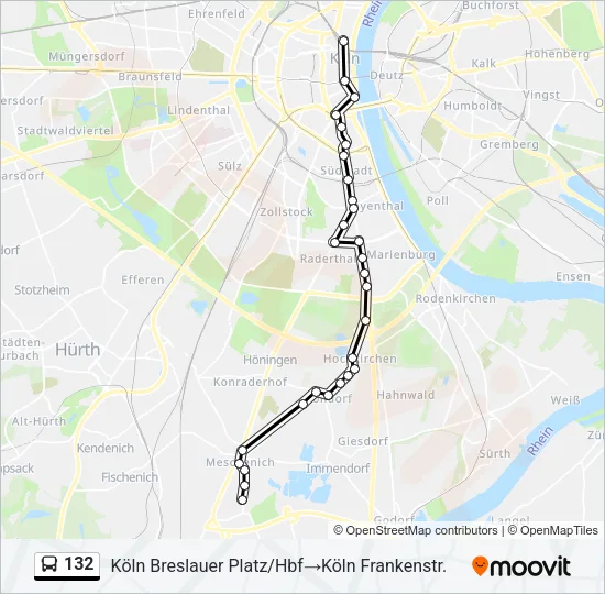 132 Bus Line Map