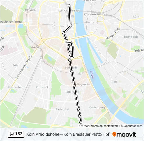 132 Bus Line Map