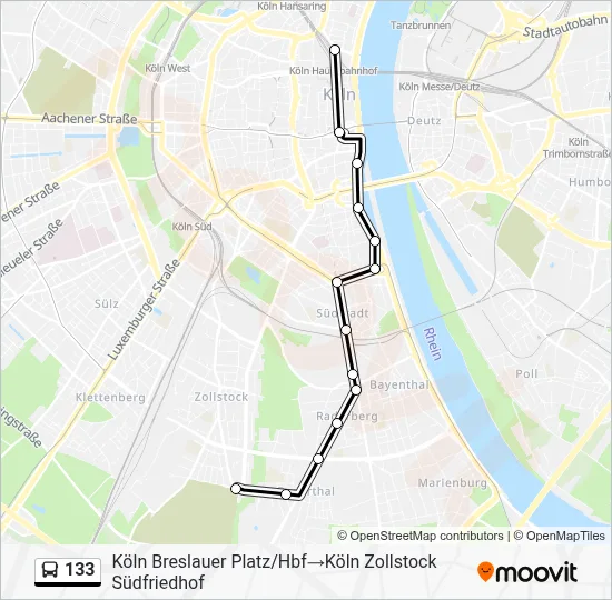 133 Bus Line Map