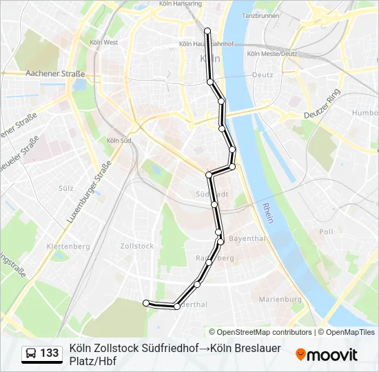 133 Bus Line Map