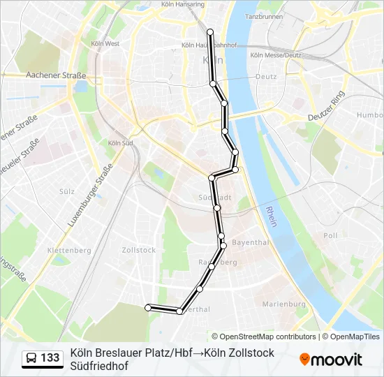 133 Bus Line Map