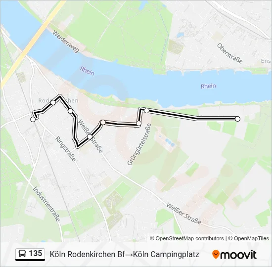 135 Bus Line Map