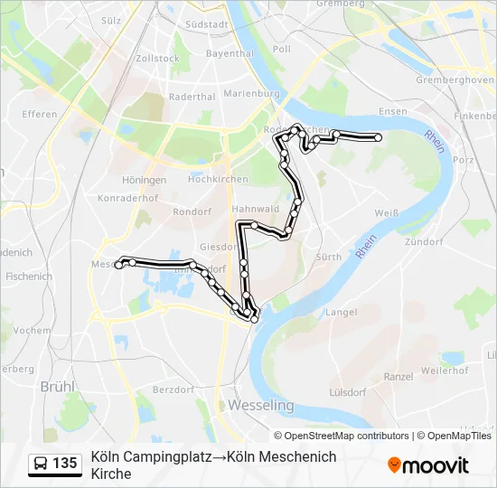 135 Bus Line Map
