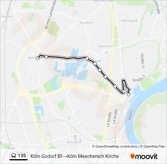 135 Bus Line Map